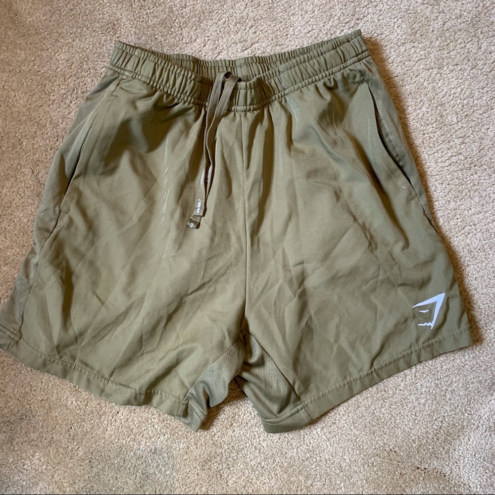 Gymshark Khaki Sport Shorts: Men’s Medium